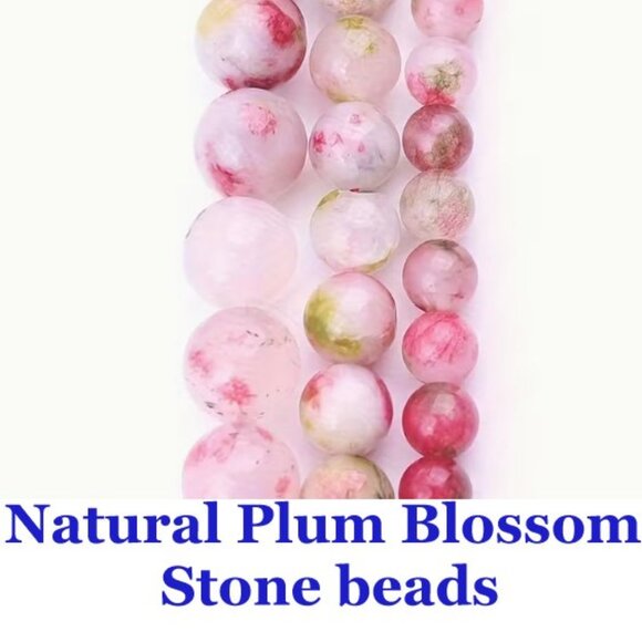  Natural Plum Blossom Stone beads.  15" strand - Picture 1 of 2